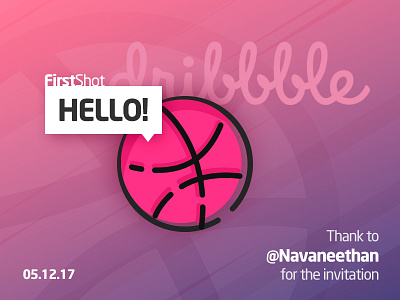 Hello Dribbble! :) debut design first firstshot hello illustration invitation shot