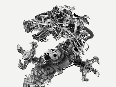 Illustration for spare part distributor car parts dragon illustration japan part parts