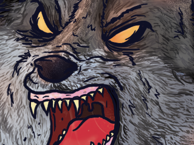 Angry Wolf illustration punk wolf