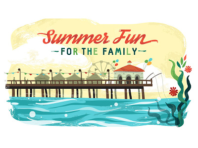 Summer Pier design editorial graphic illustration illustrator promotion typography