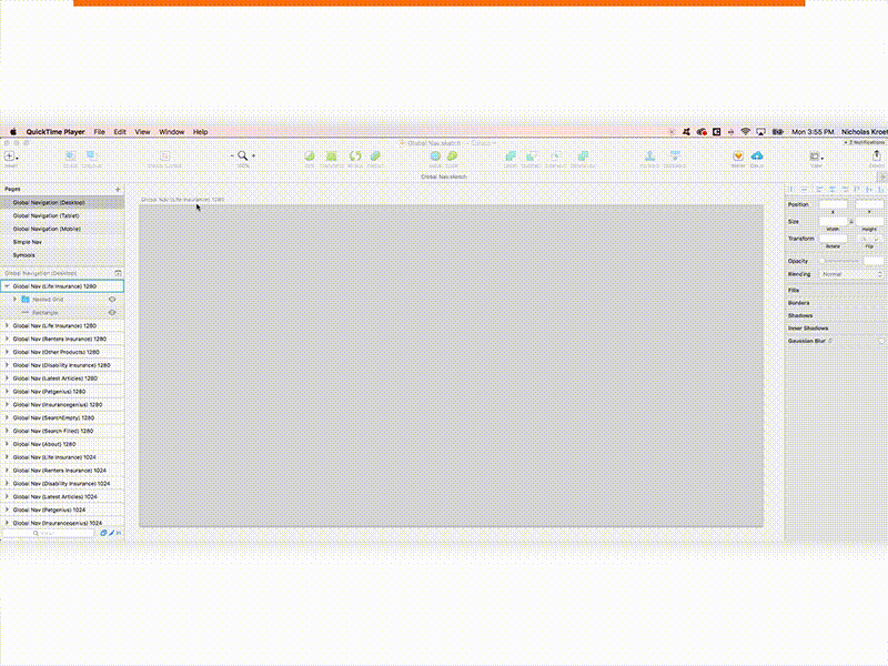 Fully Responsive Grid and Global Nav global nav grid navigation policygenius rebrand responsive sketch library sketch symbols workflow