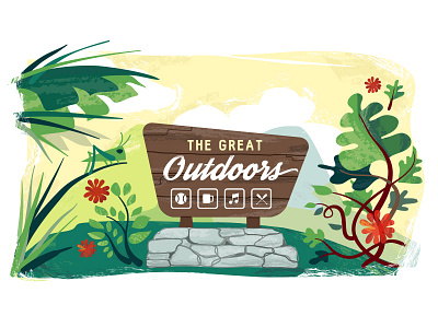 Summer Great Outdoor design editorial graphic illustration illustrator promotion typography