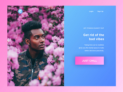 Just Chill app landing page routine tech ux web web design wellness