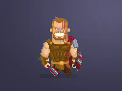 Pixel Little Guys & Gals 75: Thor Ragnarok 8bit character comics cute design illustration pixel pixelart thor vector