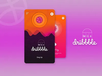 Hello Dribbble !! app mobile page psd screen