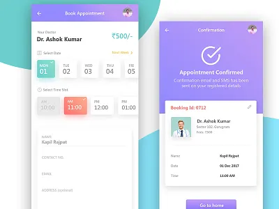 Healthcare App - Doctors Appointment health care icon design ux design visual design