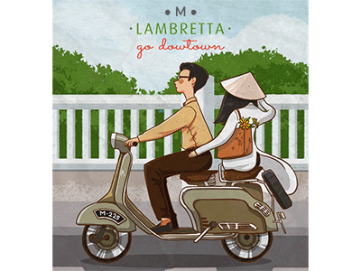 Saigon | On the Road aodai bike couple lambretta saigon tradition vintage