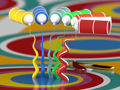 Coloured Shaving Foam 3d art concept digital fun illustration pop art shaving foam