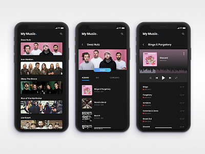 My Music App - Focus app design interface ios iphone mobile music player prototyping ui ux visual