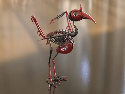 Chick (3) 3d bird fantasy illustration skeleton
