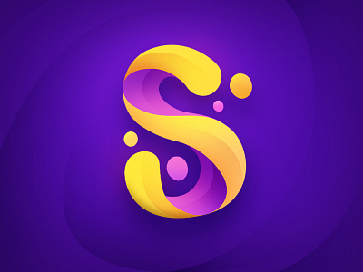 S branding colorful design gradient icon letter logo logotype mark orange purple s