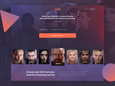 On-demand streaming with friends - Landing Page dark desktop gradients home landing netflix purple streaming tv ui web