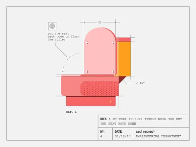 A WC that flushes itself color flush gadget idea illustration imagineering invent patent sketch startup toilet wc