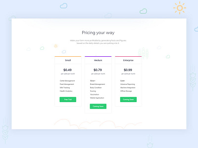 Smartherds - Pricing app branding design flat illustration landing product typography ui ux web