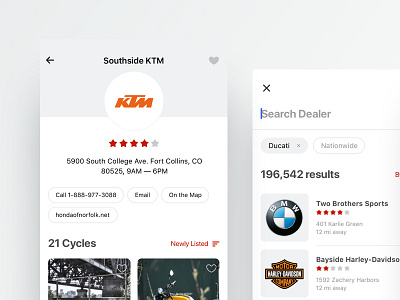 Search Dealer app cycles ecommerce explore filter ios iphone x marketplace mobile search shop storefront