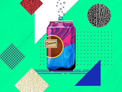 Design Everyday - Day 25- Coke Can branding can coke drink illustration packaging pattern soda texture tin