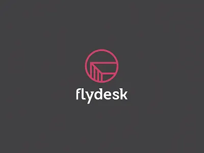 Flydesk Logo circle design desk fly form logo simple symbol table