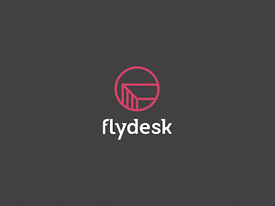 Flydesk Logo circle design desk fly form logo simple symbol table