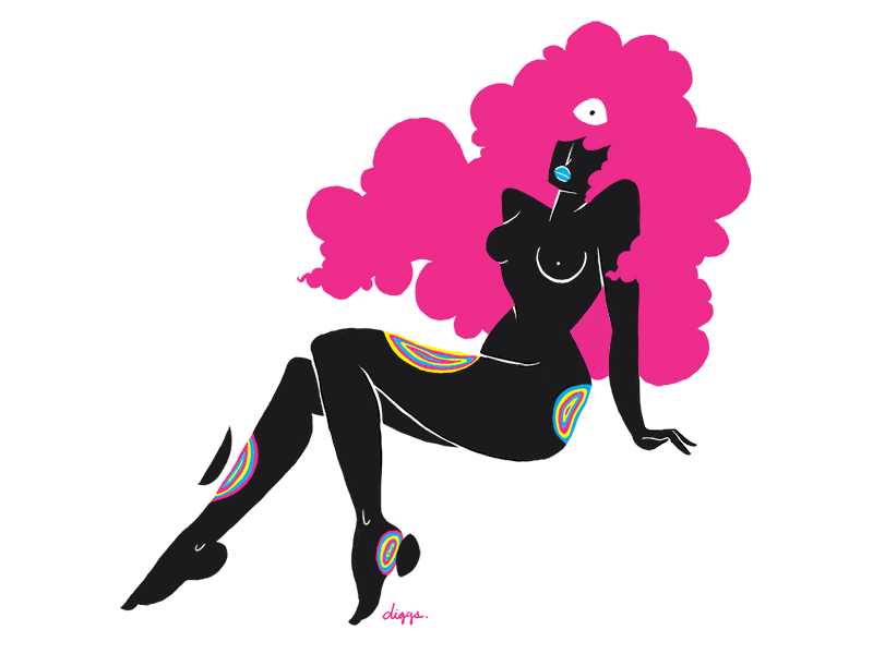 Space Child afro alien animation black fro psychedelic rainbow space trippy woke