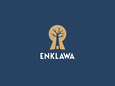 Enklawa Logo bar coctail doors enclave logo restaurant tree