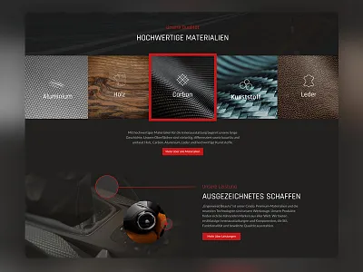 Automotive Interior Webdesign Material Control adobexd automotive company interface layout screendesign ui uiux ux webdesign wordpress xd