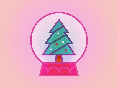Christmas Tree Snow globe christmas illustration vector