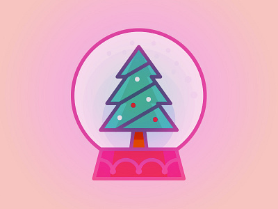 Christmas Tree Snow globe christmas illustration vector