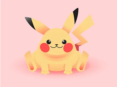 Pikachu art character cute gaming gradient icon kawaii nintendo pikachu pokemon smooth