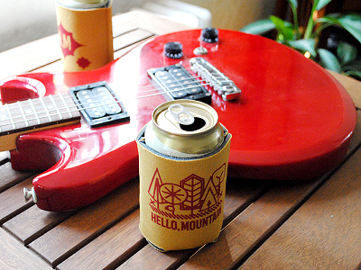 Hello, Mountain Merch album band beer branding denver koozies local band music rock n roll screen printing type type logo