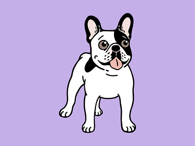 Happy and Fun Single Hooded Pied Frenchie cute dog drawing french bulldog fun happy illustration lets play pet puppy single hooded pied frenchie