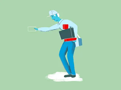 Mailman brush character design flat illustration mailman package painting photoshop