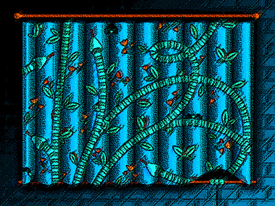 Flower n Snake brick butterfly creep flower hand illustration snail snake spider window