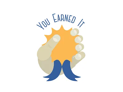 You've Earned It award congratulations giving hand ribbon
