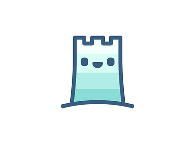 Valdivia logo castle character city cute face fortress kawaii logo tower