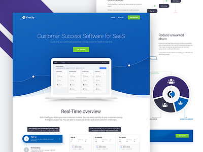 Custify Website blue clean communication customer design saas