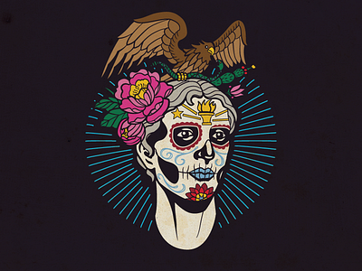 Indy Eleven Hispanic Heritage Night Poster - Detail indy eleven lady victory sugar skull