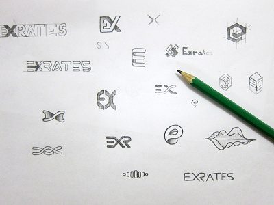 EXRATES logo branding graphicdesign lettering logo logotype pencil