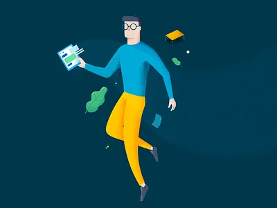 Look & Feel app character design feel glasses illustration ipad leafs look technology