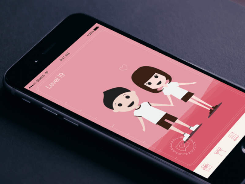Bthere-dating app concept animation dating gif illustration