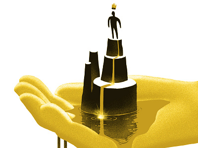 Illusion Of Power control gold hand hold king money power tower water wealth