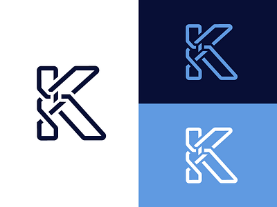 Celtic "K" Logo blue celtic celtic logo design k letter logo minimal modern monogram navy simple