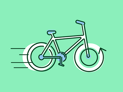 Bicycle - friendly move arrow bicycle eco icon line movement outline web wheels