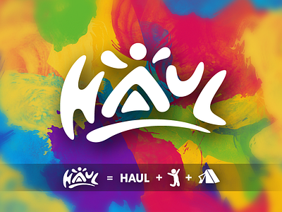 Haul camp child children handlettering happy kid lettering logo logotype typo typography