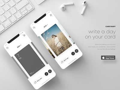 Card Diary - iOS App app card card diary card ui diary ios journal memo mockup note ui ux