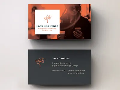 Early Bird Studio Business Card bird brand business card design flight logo