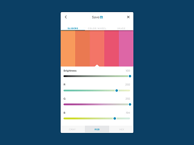 Day 60 – Color Picker 060 color color picker dailyui ios mobile picker rgb swatch swatches uidesign user interface