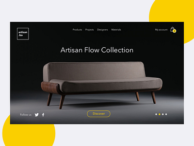 Hero header - UI challenge artisan furniture landing ui user interface