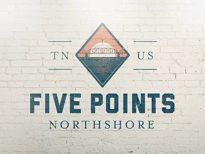 Five Points - concept badge branding bridge chattanooga icon illustration lineart logo serif tennessee typography vector
