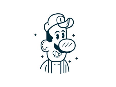 Luigi Profile Icon icon illustration line art vector