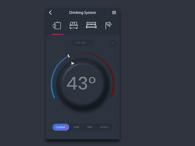 A weekly practice - Heater&AC control app concept app controller home house mobile temperature ui ux